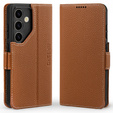 Kožené puzdro pre Samsung Galaxy S24, ERBORD LeatherWallet, hnedé