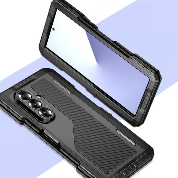 Pancierované hliníkové puzdro so stojanom a držiakom na stylus pre Samsung Galaxy Z Fold7 5G