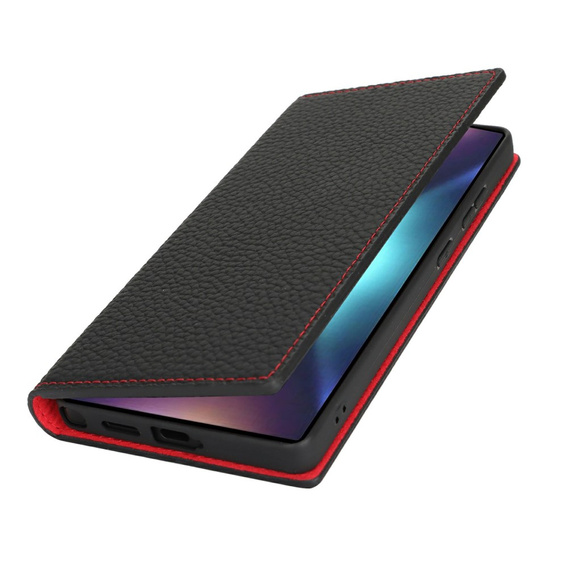 Klapkové puzdro pre Samsung Galaxy S25 Ultra, Litchi Skin Grain, čierne