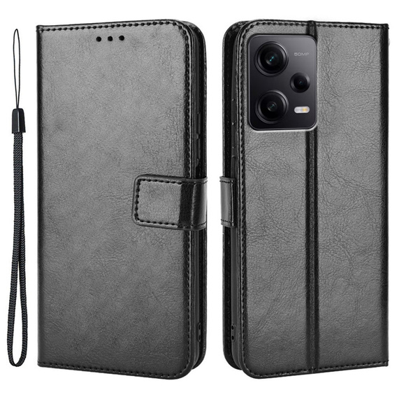Klapkové puzdro pre Xiaomi Redmi Note 12 Pro+ 5G, Crazy Horse Wallet, čierne