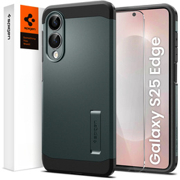 Puzdro Spigen pre Samsung Galaxy A36 5G, Tough Armor Mag MagSafe, čierne + tvrdené sklo 9H