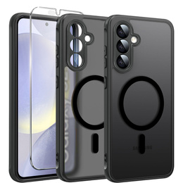 Puzdro pre Samsung Galaxy S24, pre MagSafe, ERBORD Matt Case, čierny + sklo na displej