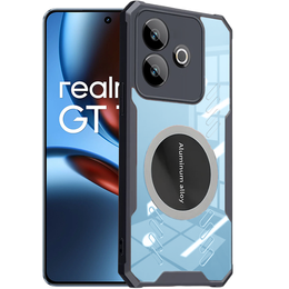 Puzdro pre Realme GT 7 / 7T, s magnetickým štítkom, transparentné / čierne