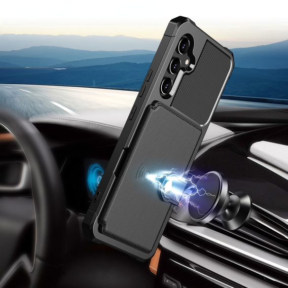 Puzdro pre Samsung Galaxy A54 5G, Card Holder Kickstand, čierne