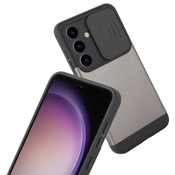 Obal na mobil pre Samsung Galaxy S24, ERBORD CamProtect Slide Camera, sivé gunmetal