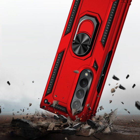 Pancierované obal na mobil pre Samsung Galaxy Z Fold3 5G, Nox Case Ring, červené