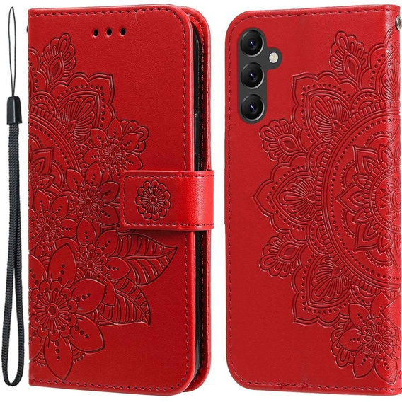 Klapkové puzdro pre Samsung Galaxy A14 4G/5G, Mandala Flower, červené