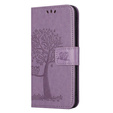 Klapkové puzdro pre Motorola Moto E22 / E22i, Wallet, tree i sowy, fialové