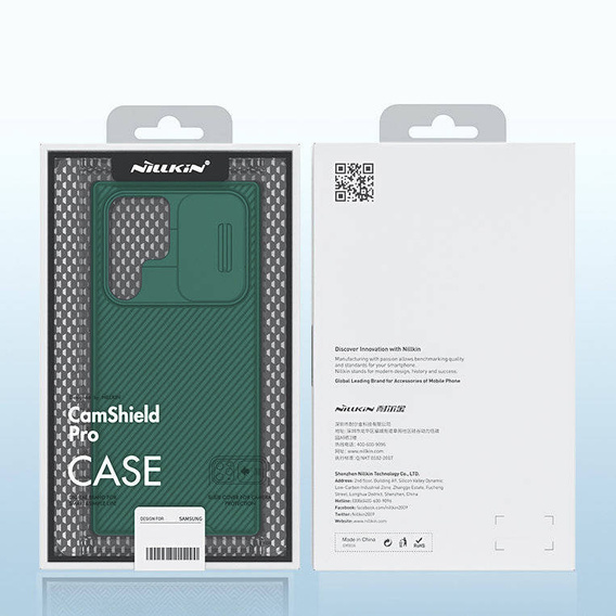 Puzdro pre Samsung Galaxy S23 Ultra, pancierované Nillkin, CamShield Pro, zelený