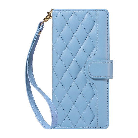 Puzdro s chlopňou pre Xiaomi Redmi Note 14 Pro 5G / Xiaomi Redmi Note 14 Pro+ 5G / Xiaomi Poco X7 5G, Rhombus Crossbody Leather, modré