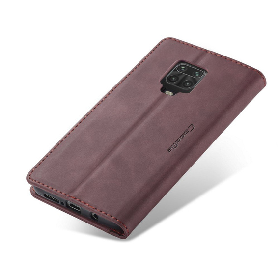 CASEME puzdro pre Xiaomi do Redmi Note 9s / 9 Pro, Leather Wallet Case, bordové