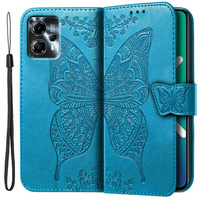 Klapkové puzdro pre Motorola Moto G23 4G / G13 4G, Butterfly, modré