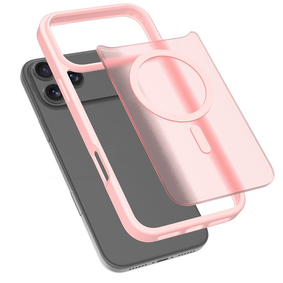 Matné puzdro pre iPhone 17 Pro Max, pre MagSafe, priesvitné ružové
