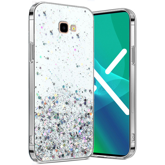 Obal na mobil pre Samsung Galaxy J4 Plus, Glittery, priehľadné