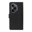Puzdro s chlopňou pre Honor 400 Pro 5G, Crossbody Leather Wallet, čierne