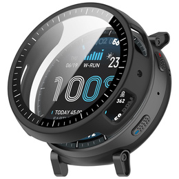 Puzdro 2 v 1 + tvrdené sklo pre Amazfit Active Max, čierne