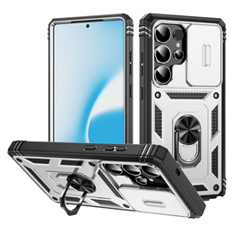 Puzdro pre Samsung Galaxy S25 Ultra, KickStand Camera Lens, biele