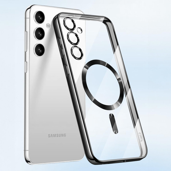 Puzdro pre Samsung Galaxy S24+ Plus, Electro MagSafe, čierne + sklo na displej