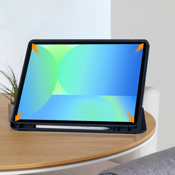 Puzdro pre Samsung Galaxy Tab S10 FE+ Plus, Smartcase s priestorom pre stylus, tmavomodré