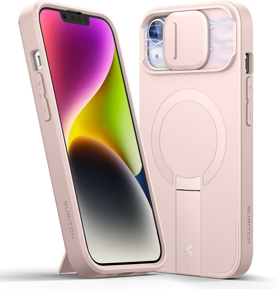Puzdro pre iPhone 13/14 Suritch Shockproof, Suritch Shockproof, pre MagSafe, ružové