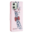 Klapkové puzdro pre Motorola Moto G54 5G, Wallet, giraffe, ružové