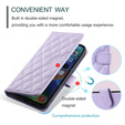 Puzdro s chlopňou pre Samsung Galaxy S25 FE, Rhombus Crossbody Leather, fialové