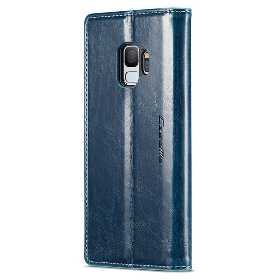 CASEME flipové puzdro pre Samsung Galaxy S9, Waxy Textured, modré