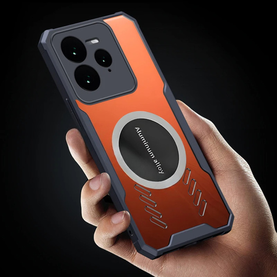 Puzdro pre Realme GT 7 Pro, s magnetickým štítkom, transparentné / čierne