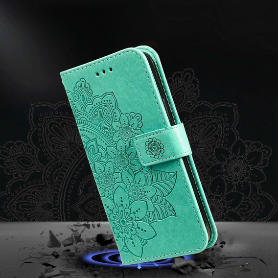 Klapkové puzdro pre Xiaomi Redmi Note 12 5G / POCO X5 5G, Mandala Flower, zelený