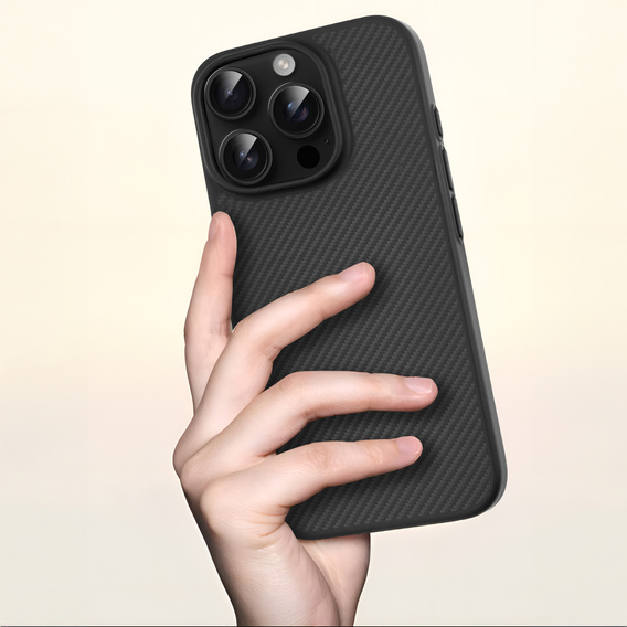 Puzdro pre iPhone 16 Pro, Aramid Fiber Cover, čierne