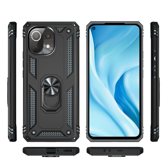 Pancierované obal na mobil pre Xiaomi Mi 11 Lite / Mi 11 Lite 5G / 11 Lite 5G NE, Nox Case Ring, čierne