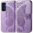 Klapkové puzdro pre Samsung Galaxy S24 FE, Butterfly, fialové