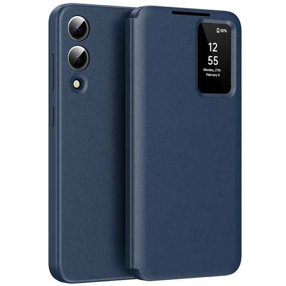 Flipové puzdro pre Samsung Galaxy S25 Edge, Smart View Wallet, modré