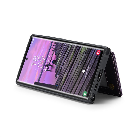 CASEME flipové puzdro pre Samsung Galaxy S25 Ultra, Litchi Wallet, fialové