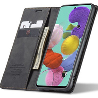 CASEME puzdro pre Samsung Galaxy A51, Leather Wallet Case, čierne