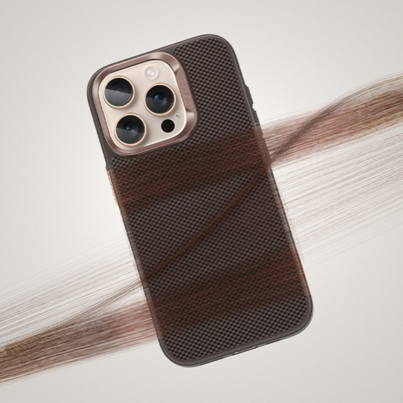 Puzdro BENKS Kevlar pre iPhone 16 Pro, pre MagSafe, Carbon Fiber, hnedé