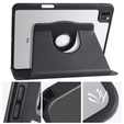 Puzdro pre iPad Pro 11" 2022/2021/2020 (4/3/2 gen.), s priestorom pre stylus, otočné o 360°, čierne