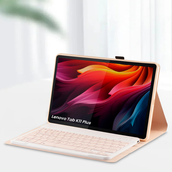 Puzdro s klávesnicou Bluetooth pre Lenovo Tab K11 Plus - ružové
