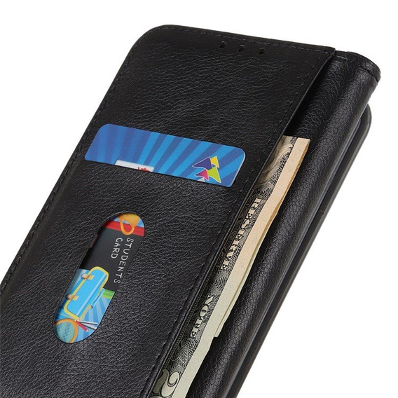 Obal na mobil pre Honor 90 Lite 5G, Wallet Litchi Leather, čierne