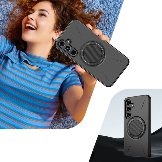 Puzdro MagSafe s podstavcom pre Samsung Galaxy A57 5G, čierne