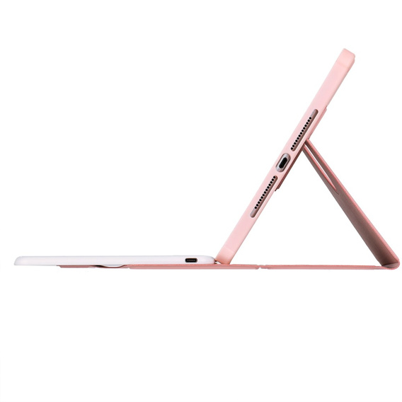 Puzdro s klávesnicou pre iPad 11" 2025 A16 (11 gen.) / iPad 10.9" 2022 (10 gen.), Rotary 360° Leather, ružové rose gold