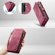 CASEME puzdro pre Samsung Galaxy A56 5G, Retro Leather Wallet, s remienkom, červené