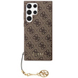 GUESS Obal na mobil pre Samsung Galaxy S24 Ultra, 4G Charms Collection Hardcase, hnedé