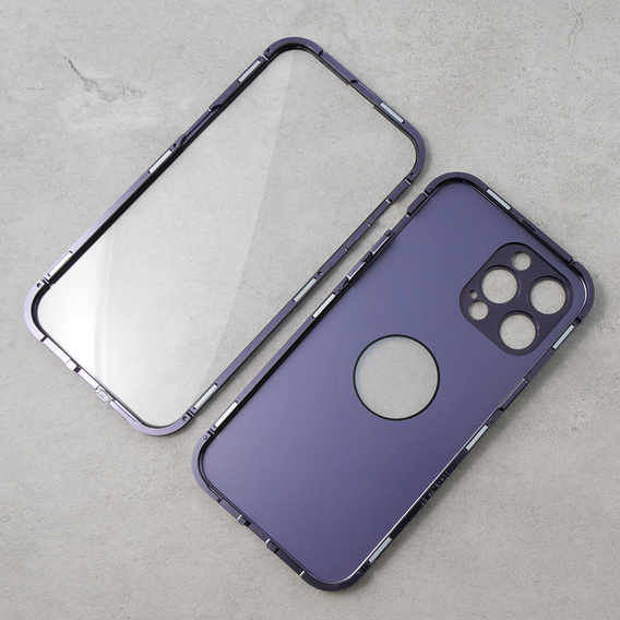 Puzdro pre iPhone 13 Pro Max, Dual Glass, pre Magsafe, fialové