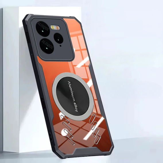 Puzdro pre Realme GT 7 Pro, s magnetickým štítkom, transparentné / čierne