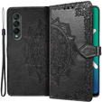 Klapkové puzdro pre Samsung Galaxy Z Fold 4 5G, Mandala, čierne