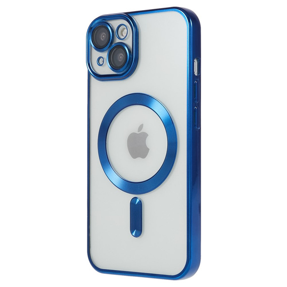 Puzdro pre iPhone 14, Electro MagSafe, modré + sklo na displej