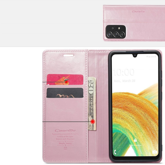 CASEME flipové puzdro pre Samsung Galaxy A33 5G, Waxy Textured, ružové