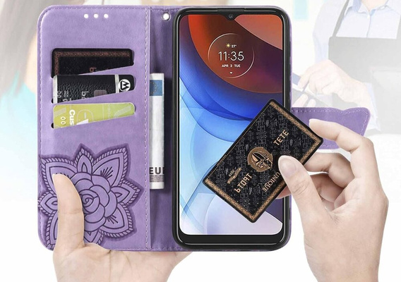 Klapkové puzdro pre Motorola Moto G85, Butterfly, fialové