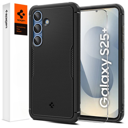 Puzdro Spigen pre Samsung Galaxy S25+ Plus, Core Armor MagSafe, čierne + tvrdené sklo 9H